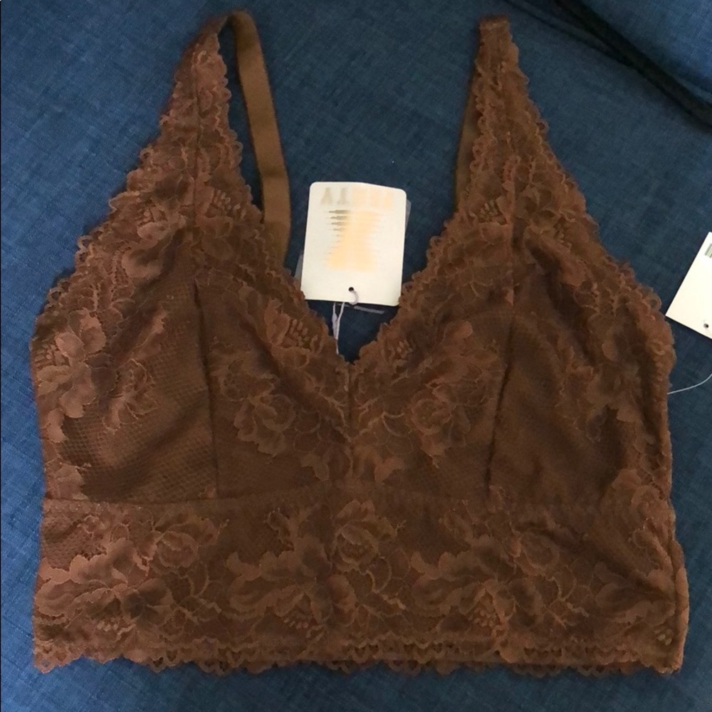 Savage x Fenty brown lace bralette